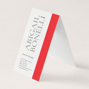 Carte De Visite Minimaliste professionnel moderne gras gris rouge 