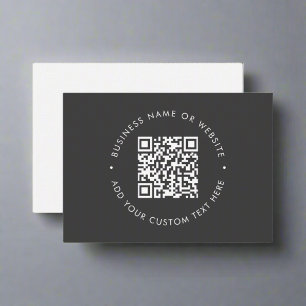 Carte De Visite Minimaliste professionnel moderne QR Code l Grey