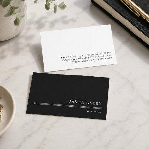 Carte De Visite Minimaliste professionnel noir et blanc