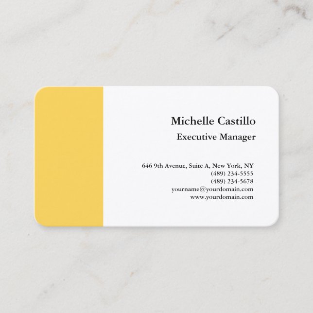 Carte De Visite Minimaliste professionnel Premium Silk Plain (Devant)