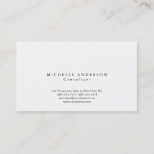 Carte De Visite Minimaliste professionnel simple blanc simple