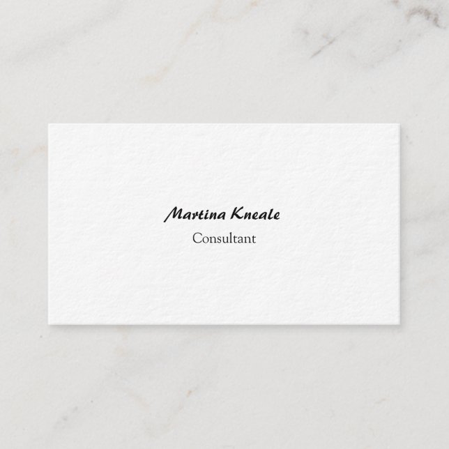 Carte De Visite Minimaliste Professionnel Simple Noir & Blanc (Devant)