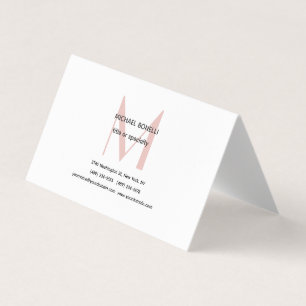 Carte de visite minimaliste professionnelle monogr