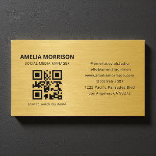 Carte de visite minimaliste professionnelle QR Cod
