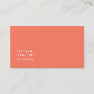 Carte de visite minimaliste rose corail