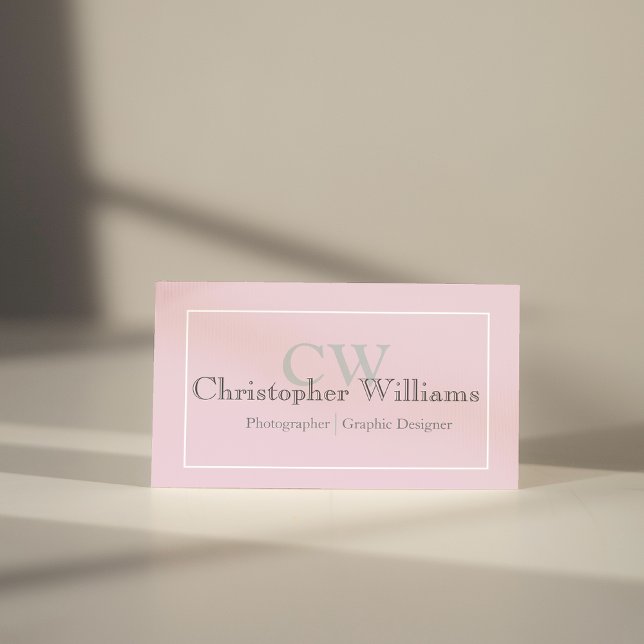Carte de visite minimaliste rose professionnel (Créateur téléchargé)