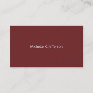Carte De Visite Minimaliste Rouge Foncé