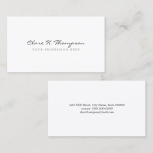 Carte De Visite minimaliste script white