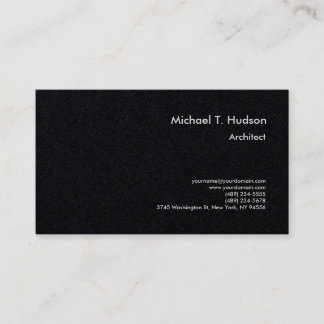 Carte De Visite Minimaliste simple Architecte simple Noir Premium