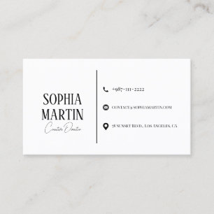 Carte de visite minimaliste simple avec design mod