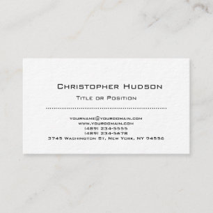 Carte de visite minimaliste simple blanc