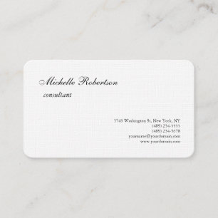 Carte De Visite Minimaliste simple blanc noir de toile de la