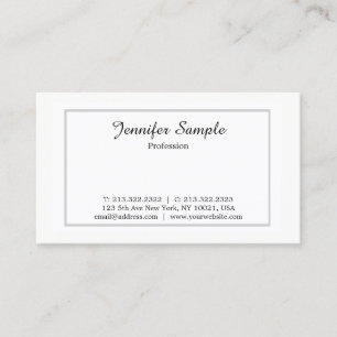 Carte De Visite Minimaliste simple blanc professionnel moderne