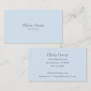 Carte De Visite Minimaliste Simple Bleu Clair Moderne Professionne