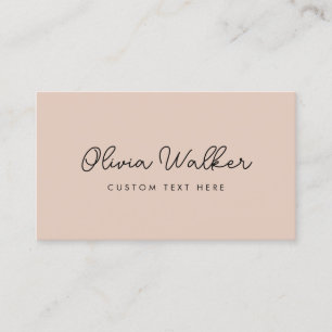 Carte De Visite Minimaliste Simple Boho Beige Moderne Script Fille