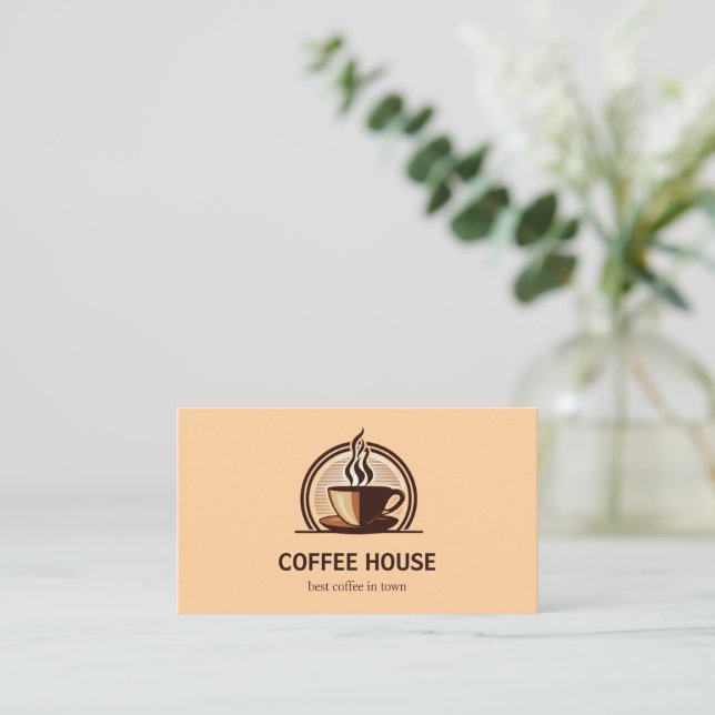 Carte de visite minimaliste simple café (Debout devant)