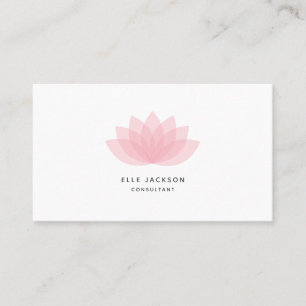 Carte de visite minimaliste simple de lotus rose