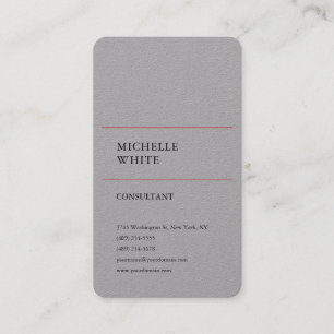 Carte De Visite Minimaliste simple gris de qualité supérieure simp