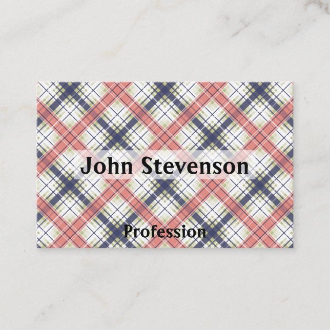 Carte De Visite Minimaliste, simple, plaid (Devant)