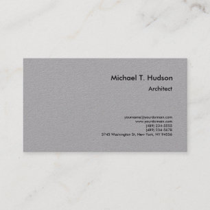 Carte De Visite Minimaliste Simple Plain Architect Premium Grey