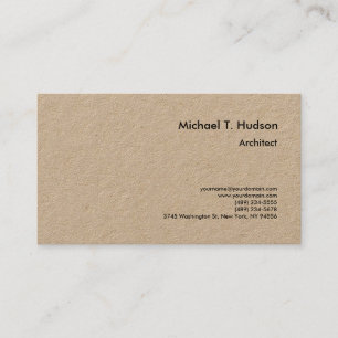Carte De Visite Minimaliste Simple Plain Architect Premium Kraft