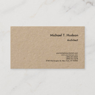 Carte De Visite Minimaliste Simple Plain Architect Premium Kraft