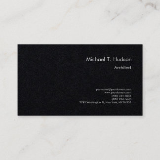 Carte De Visite Minimaliste Simple Plain Architect Premium Noir