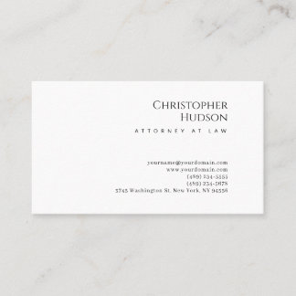 Carte De Visite Minimaliste Simple Plain Avocat