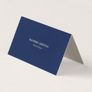Carte De Visite Minimaliste Simple Uni Moderne Original Bleu Marin