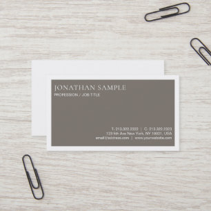 Carte De Visite Minimaliste Sophistiqué Simple Marron Tendance Mod