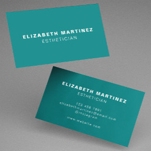 Carte De Visite Minimaliste Turquoise Moderne Professionnel Custom