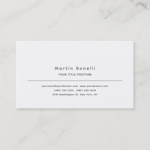 Carte De Visite Minimaliste Unique Classique Simple Noir Blanc