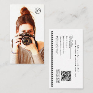 Carte De Visite Minimaliste Votre Photographie de Photo et de Logo