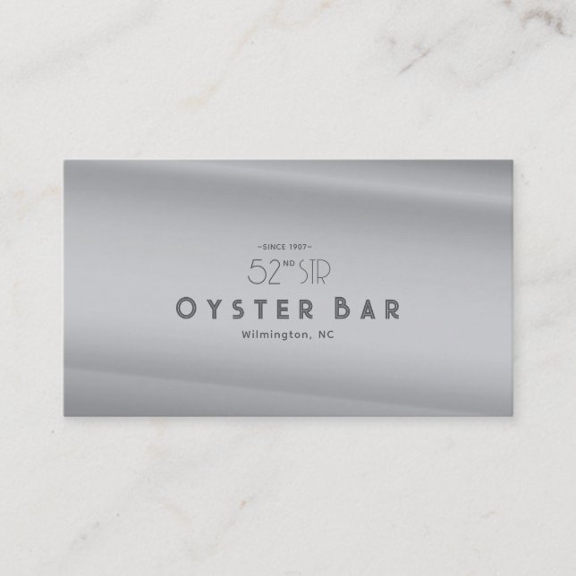 Carte De Visite Minimalistic Deco Style | Silver Pearl (Devant)