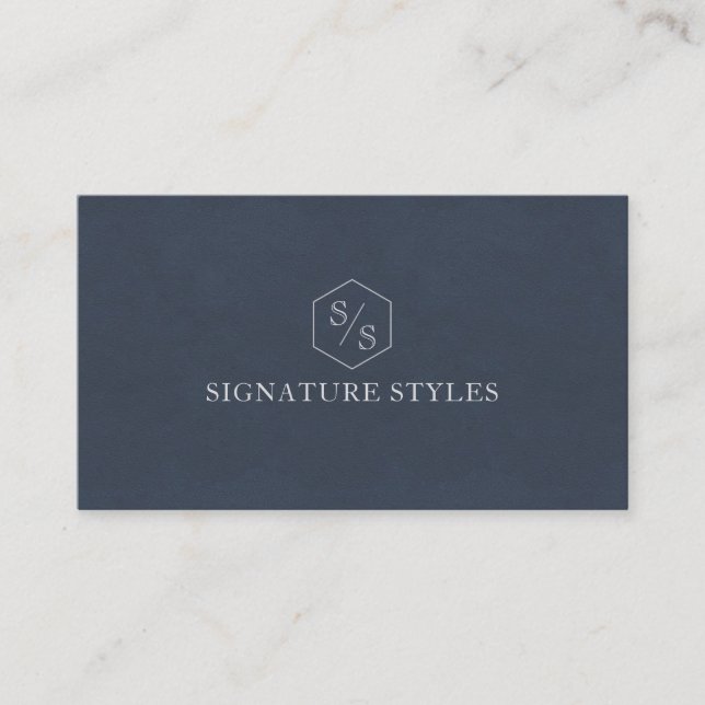 Carte De Visite Minimalistic Monogram | Midnight Blue (Devant)