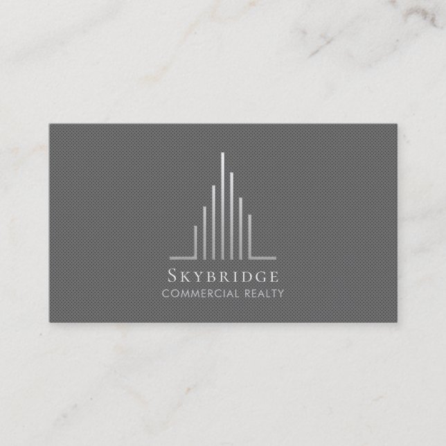 Carte De Visite Minimalistic Real Estate Logo | Gray Carbon Fiber (Devant)