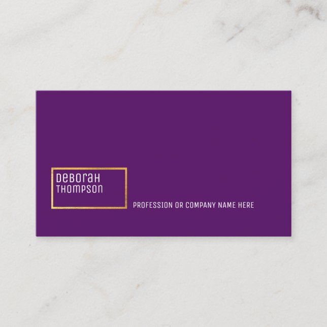 Carte De Visite minimum élégant luxe purple (Devant)