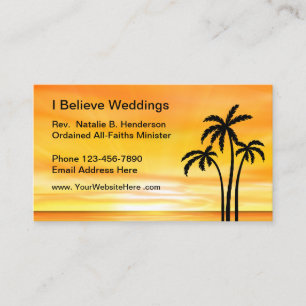 Carte De Visite Ministre de mariage sur la plage