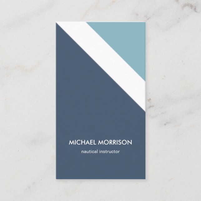 Carte De Visite Mint blue nautical stripes modern masculine smart (Devant)
