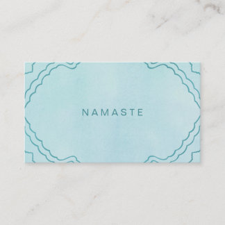 Carte De Visite Mint et Turquoise vert Simple Namaste Yoga Enseign