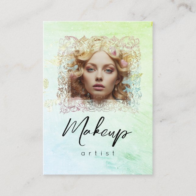Carte De Visite *~* Mint Jaune QR Femmes Glam Fille (Devant)