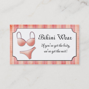 Carte de visite minuscule de plaid de bikini de
