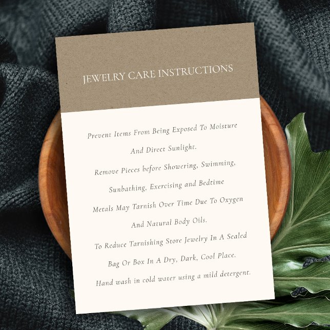 Carte De Visite Minuscule élégant Kraft doux hors soins bijoux bla (Créateur téléchargé)