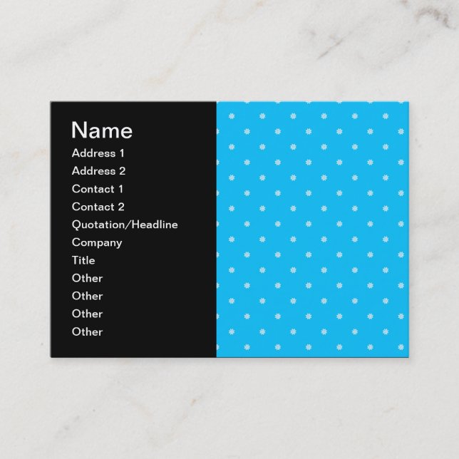 Carte De Visite Minuscules Fleurs Blanches sur Fond Bleu Clair (Devant)