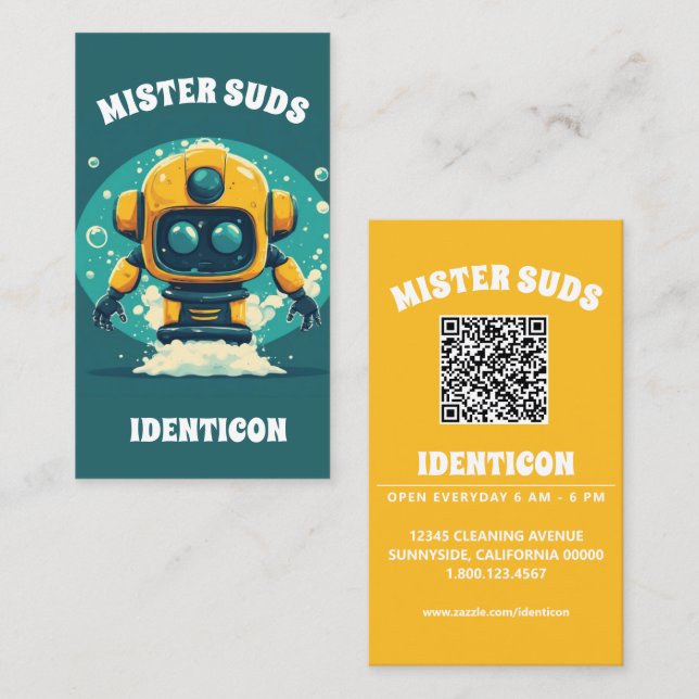 Carte De Visite MISTER SUDS WASH avec code QR (Devant / Derrière)