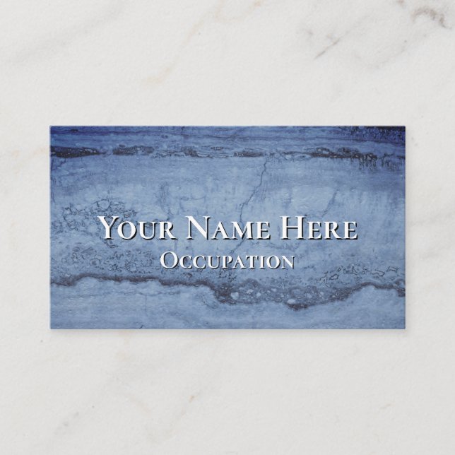 Carte De Visite Misty Blue abstrait Granite marbre motif (Devant)
