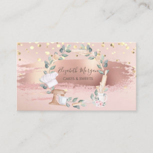 Carte De Visite Mixer Flower, Confetti, Feuilles, Pinceau