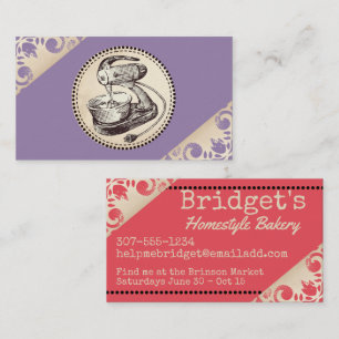 Carte De Visite Mixeur de stand vintage rétro boulangerie boulange