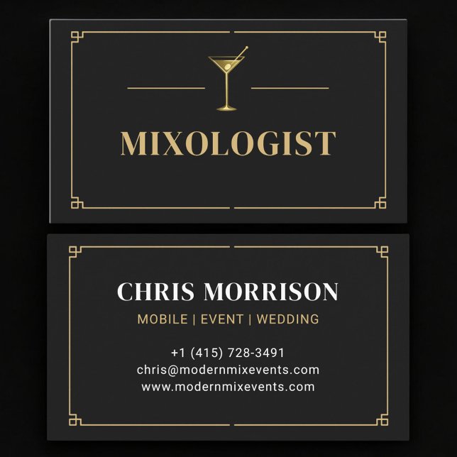 Carte De Visite Mixologist Professional (Créateur téléchargé)