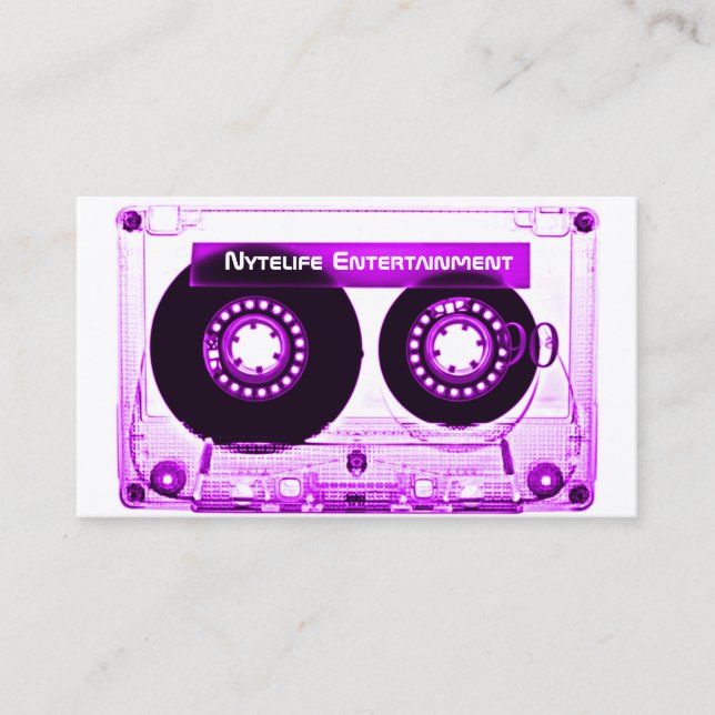 Carte De Visite Mixtape pourpre électrique (Devant)